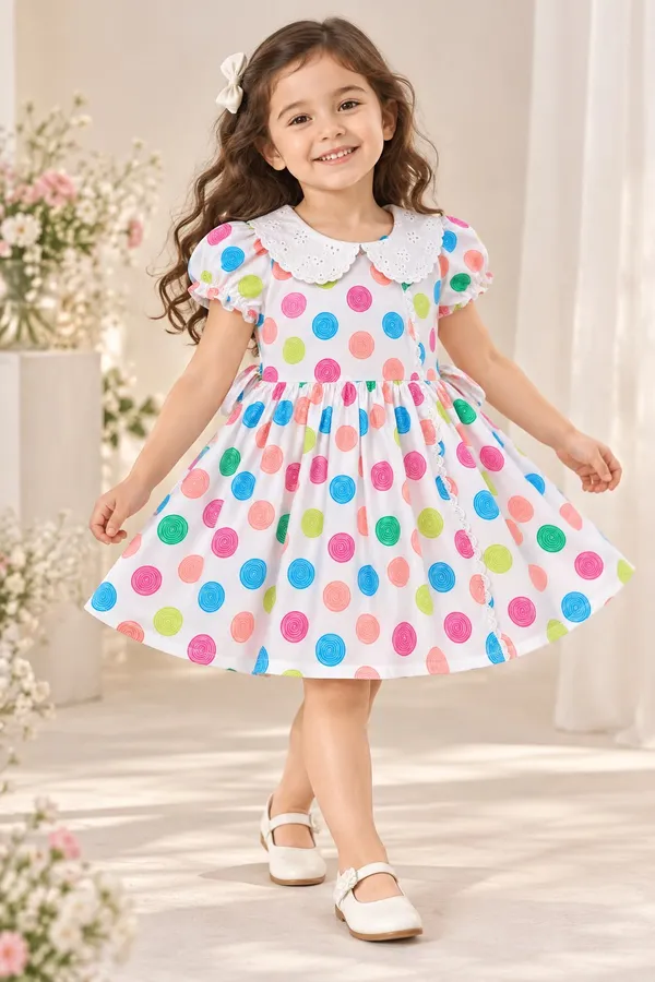 White_Printed_Fit_And_Flare_Dress_for_Girls