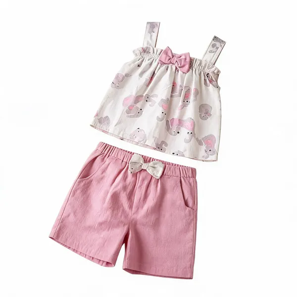 Pink_And_White_Printed_Sleeveless_Top_And_Shorts_Set_for_Girls