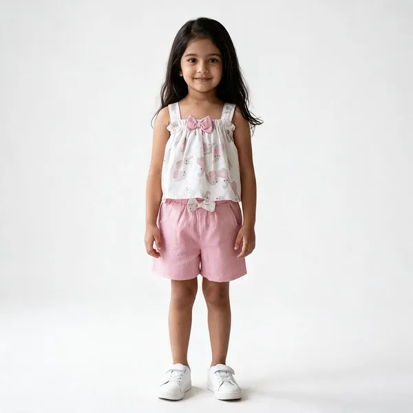 Pink_And_White_Printed_Sleeveless_Top_And_Shorts_Set_for_Girls