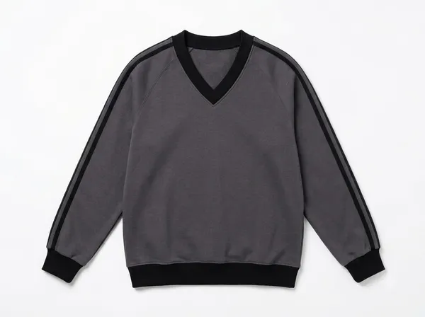 Grey_Knit_V-Neck_Sweatshirt_for_Men