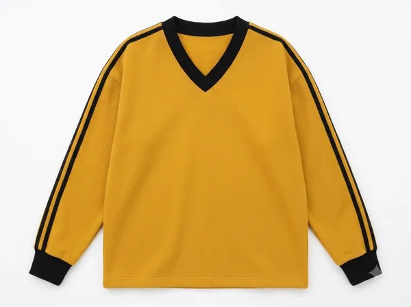 Mustard_Regular_Fit_V-Neck_Sweatshirt_For_Men_And_Women