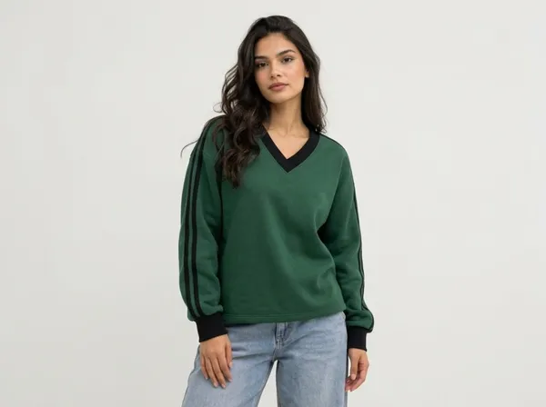 Green_Regular_Fit_V-Neck_Sweatshirt_for_Men