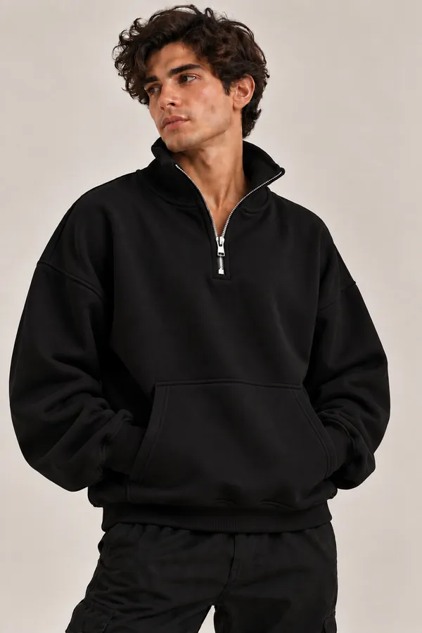 Black_Oversized_Quarter_Zip_Sweatshirt_for_Unisex