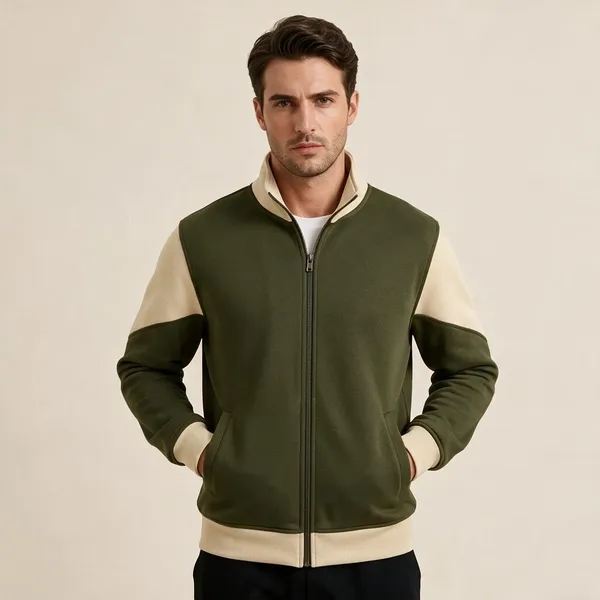 Olive_Green_Regular_Fit_Zip_Front_Jacket_For_Men