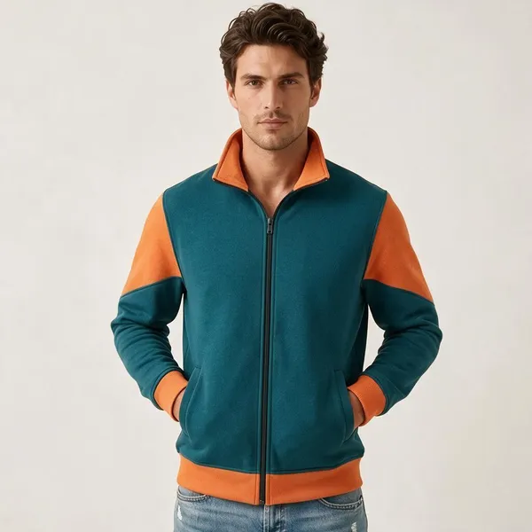Teal_Color_Block_Zip_Jacket_For_Men