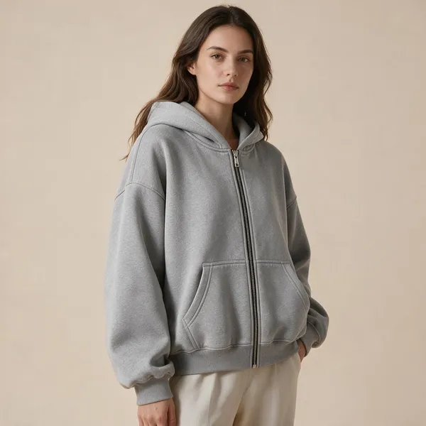 Grey_Regular_Fit_Hooded_Zip_Up_Sweatshirt_For_Men