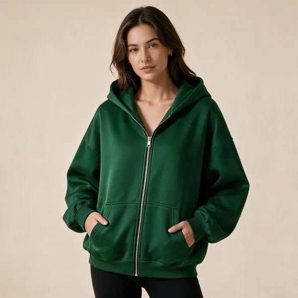 Green_Casual_Zip_Hoodie_For_Men
