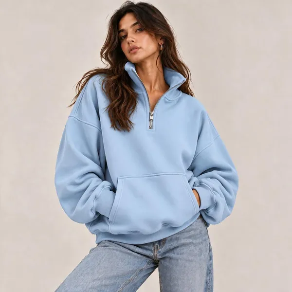 Blue_Quarter_Zip_Oversized_Sweatshirt_For_Men_And_Women
