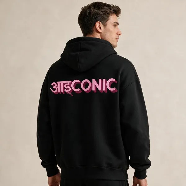 Black_Graphic_Pullover_Hoodie_For_Unisex