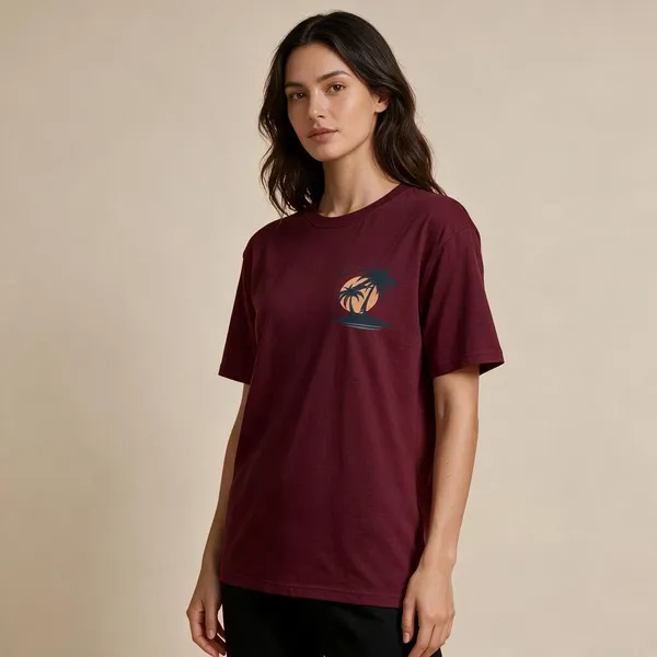 Maroon_Regular_Fit_Round_Neck_T_Shirt_For_Men