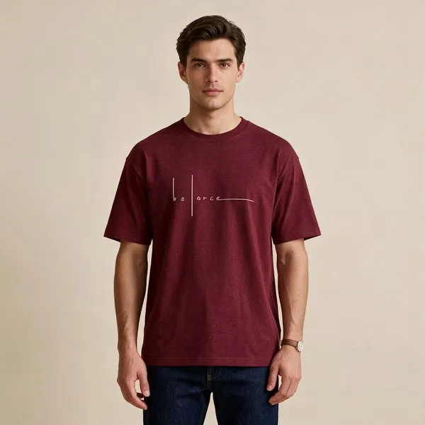 Maroon_Casual_Fit_T_Shirt_For_Men