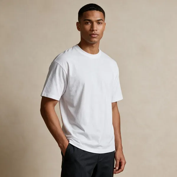 White_Regular_Fit_Crew_Neck_T_Shirt_For_Men