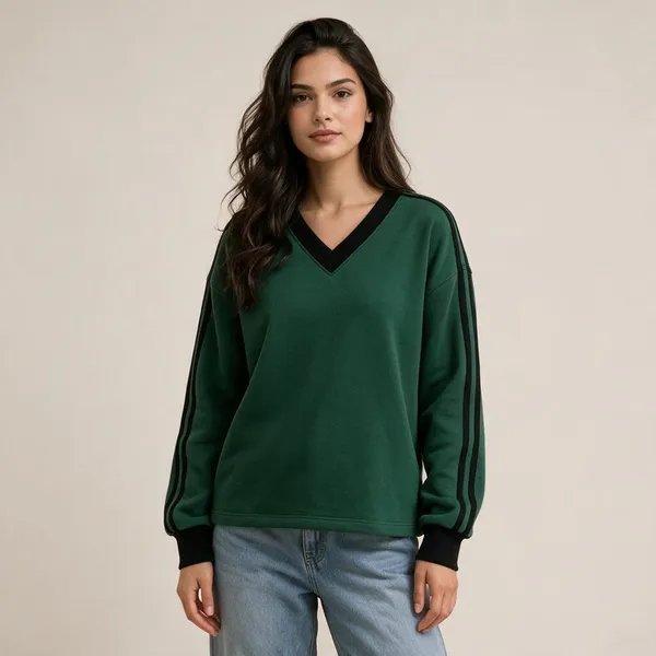 Green_Regular_Fit_V_Neck_Sweatshirt_For_Men