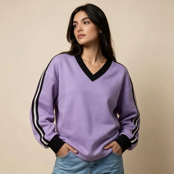Purple_V_Neck_Full_Sleeve_Sweatshirt_For_Women