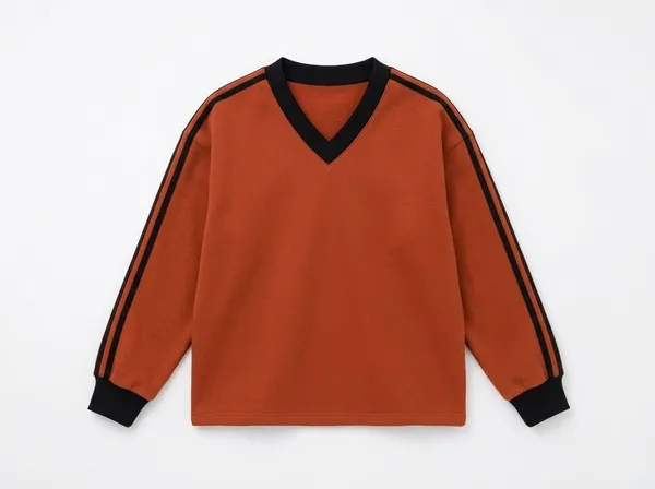 Orange_V-Neck_Sweatshirt_For_Women