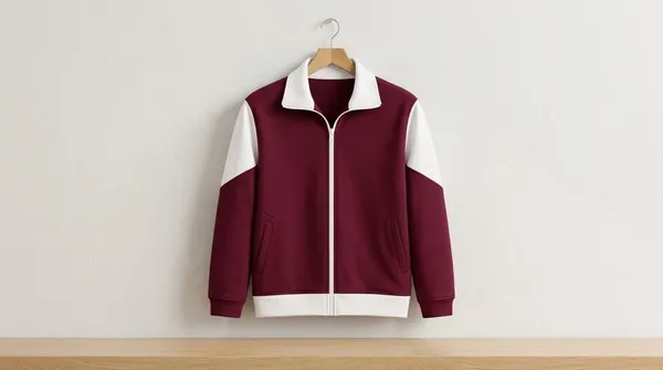 Maroon_Colorblock_Zip_Jacket_For_Women