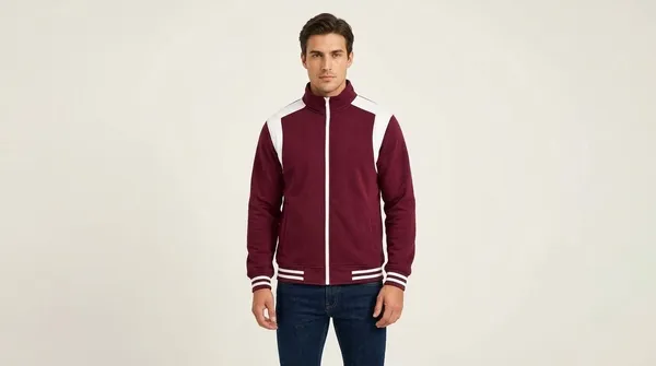 Maroon_Colorblock_Zip_Jacket_For_Women