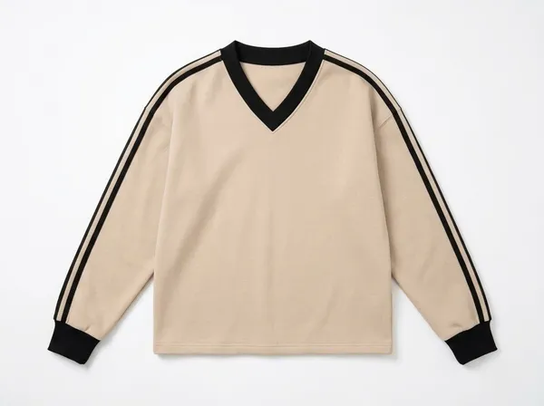 Beige_V_Neck_Full_Sleeve_Sweatshirt_for_Women