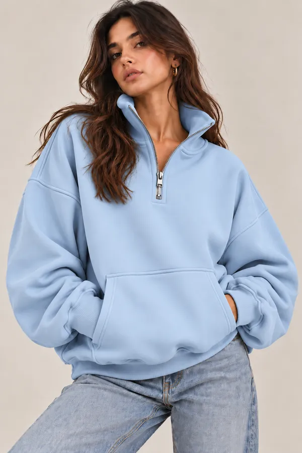 Blue_Quarter_Zip_Oversized_Sweatshirt_For_Men_And_Women