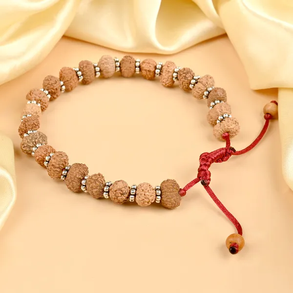 13_Mukhi_Rudraksha_925_Silver_Chakri_Adjustable_Bracelet