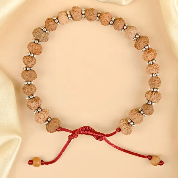 13_Mukhi_Rudraksha_925_Silver_Chakri_Adjustable_Bracelet