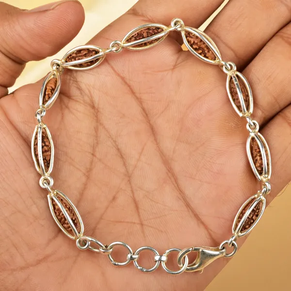 1_Mukhi_Rudraksha_925_Silver_Cage_Design_Bracelet