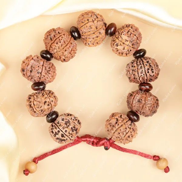 10_Mukhi_Nepali_Rudraksha_X_Red_Sandal_Adjustable_Bracelet