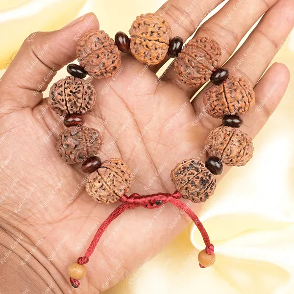 10_Mukhi_Nepali_Rudraksha_X_Red_Sandal_Adjustable_Bracelet