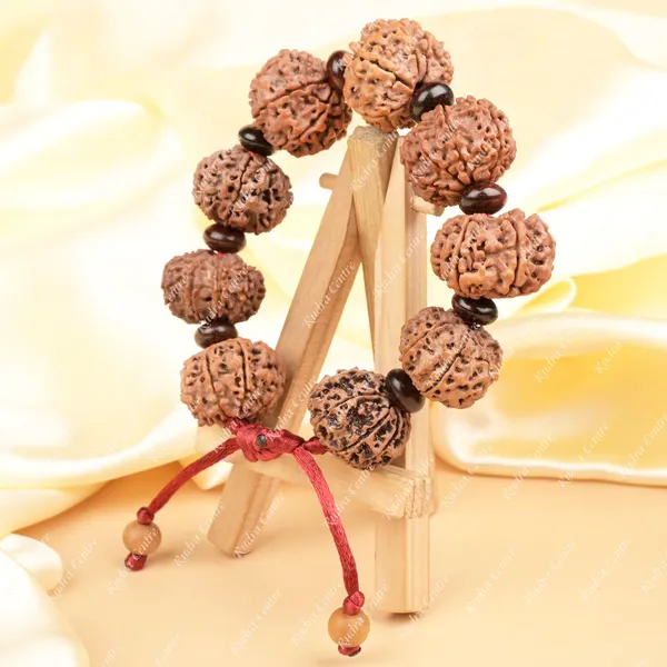 10_Mukhi_Nepali_Rudraksha_X_Red_Sandal_Adjustable_Bracelet