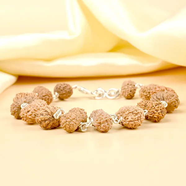 Techpandit_Brown_Rudraksha_16_Mukhi_925_Silver_Wire_Bracelet