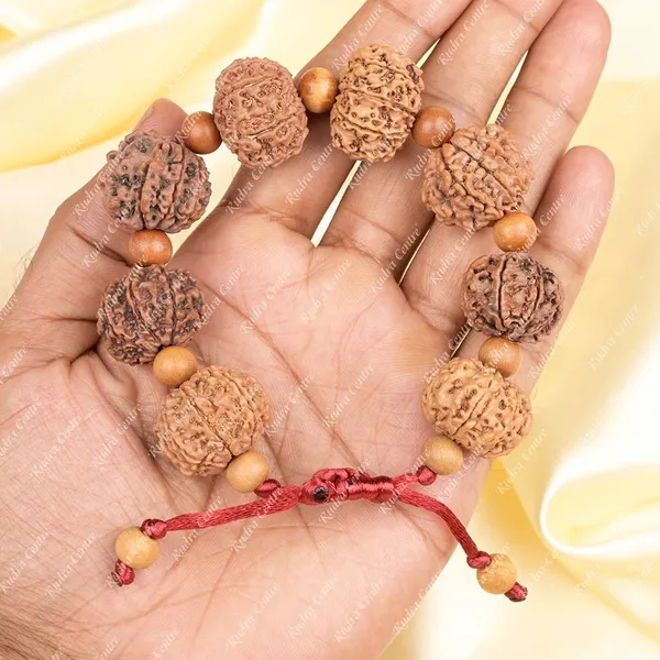 10_Mukhi_Nepali_Rudraksha_X_White_Sandal_Adjustable_Bracelet
