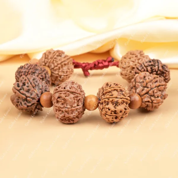 10_Mukhi_Nepali_Rudraksha_X_White_Sandal_Adjustable_Bracelet