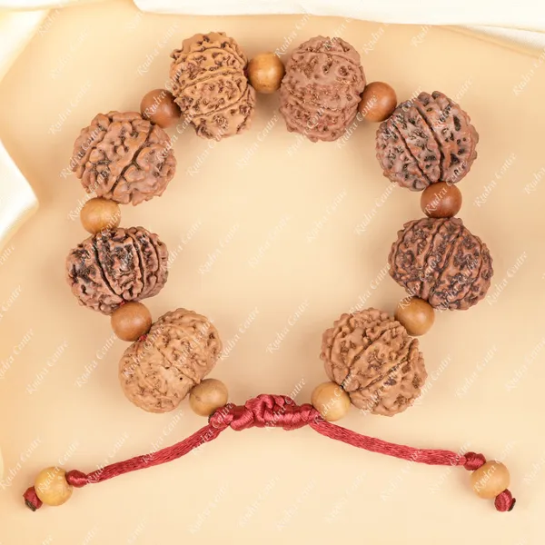 10_Mukhi_Nepali_Rudraksha_X_White_Sandal_Adjustable_Bracelet