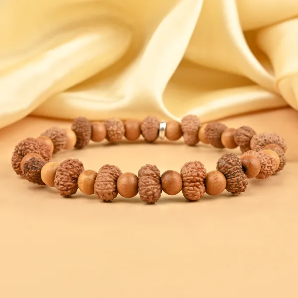 14_Mukhi_Rudraksha_X_White_Sandalwood_Bracelet