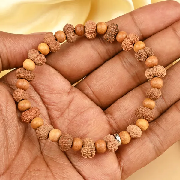 14_Mukhi_Rudraksha_X_White_Sandalwood_Bracelet