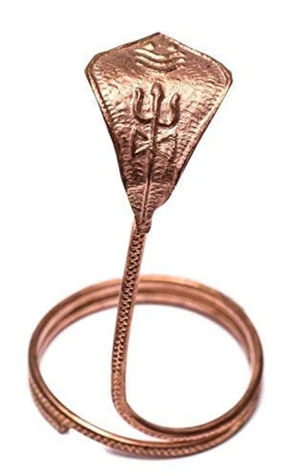 A_S_Ventures_Light_Weight_Copper_Shivling_Naag_Small_25_G_5_X_5_X_10_Cm_Hood_Width_3_Cms_Red_Standard_Ptss_43