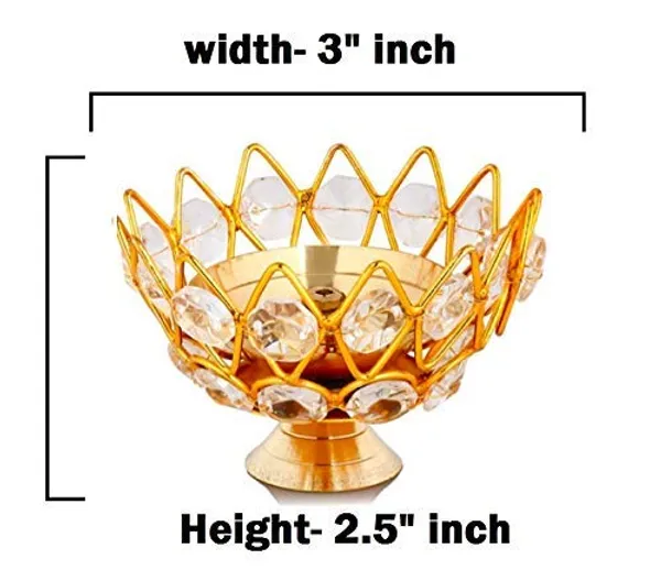 A_S_Ventures_Beautifully_Engraved_Akhand_Lotus_Shape_Crystal_Brass_Akhand_Jyoti_Oil_Lamp_For_Diwali_Puja_Festive_Decorations_Home_Decor_Aarti_Lighting_Size_4_Inch_Small_Pack_Of_12