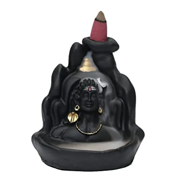 A_S_Ventures_Meditating_Dhyan_Mudra_Lord_Adiyogi_Mahadev_Shiv_Shankara_Backflow_Cone_Incense_Holder_With_10_Free_Smoke_Backflow_Scented_Cone_Incenses_Black_For_Home_Deocor_Gifting_Living_Room