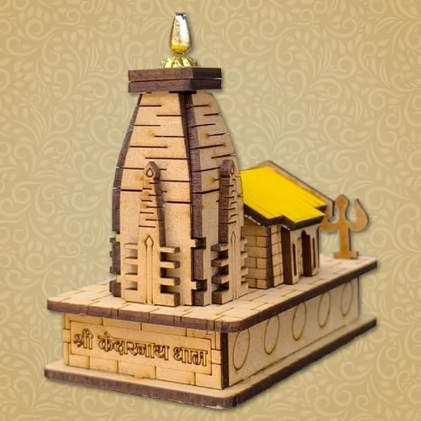 A_S_Ventures_Miniature_Kedarnath_Mandir_In_Wood_Craft_Brown_3d_Model_Temple_Statue_With_Double_Sided_Tape