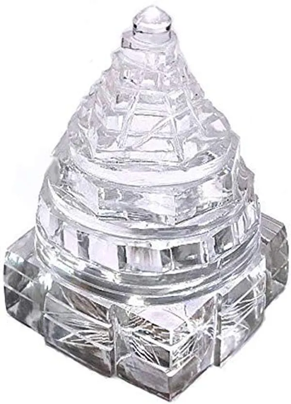 A_S_Ventures_Sphatik_Shree_Laxmi_Meru_Yantra_Crystal_Shri_Yantra_100_Pure_Original_For_Temple_Diwali_Weight_50_60_Grams_4x4x5_Cm_Lxbxh_Big