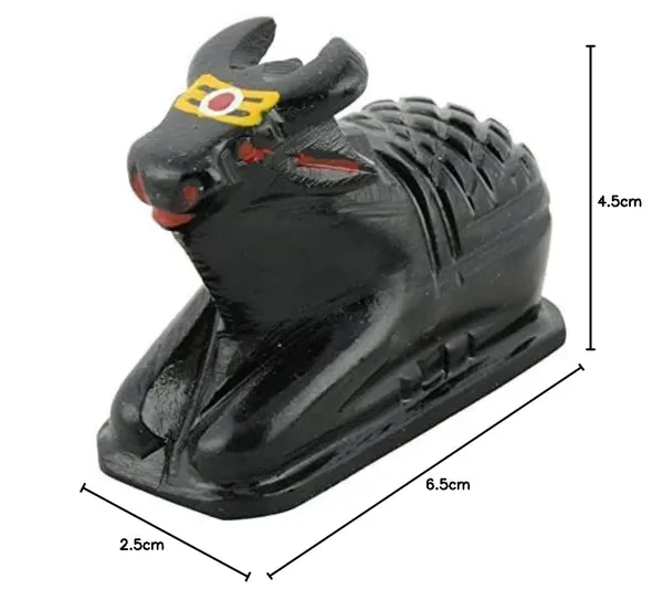 Click_To_Open_Expanded_View_A_S_Ventures_Tilak_Nandi_Idol_Handcrafted_Matt_Finish_Shiva_S_Cow_Statue_Tilak_Nandi_Pindi_For_Temple_Home_Puja_Shivling_Black_Medium