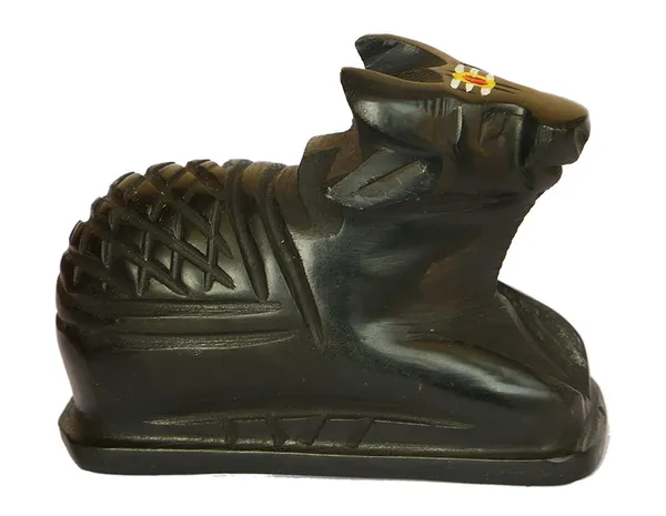 Click_To_Open_Expanded_View_A_S_Ventures_Tilak_Nandi_Idol_Handcrafted_Matt_Finish_Shiva_S_Cow_Statue_Tilak_Nandi_Pindi_For_Temple_Home_Puja_Shivling_Black_Medium