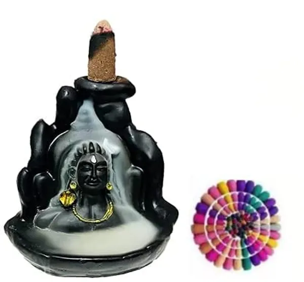 A_S_Ventures_Smoke_Fountain_Lord_Shiva_Adiyogi_Statue_Cone_Incense_Holder_Showpiece_With_10_Free_Smoke_Backflow_8_X_7_X_10_Cm