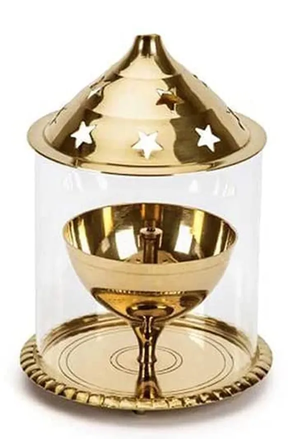 A_S_Ventures_Brass_Akhand_Diya_Udupi_Jyot_With_Glass_Cover_Handcrafted_Pure_Brass_Akhand_Diya_Oil_Puja_Lamp_For_Diwali_Puja_Temple_Aarti