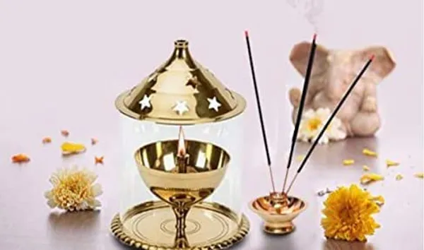 A_S_Ventures_Borossilicate_Glass_Covered_Brass_Akhand_Diya_Jyoth_Udupi_Jyot_Brass_Table_Diya_Oil_Lamp_For_Temple_Aarti_Diwali_Puja