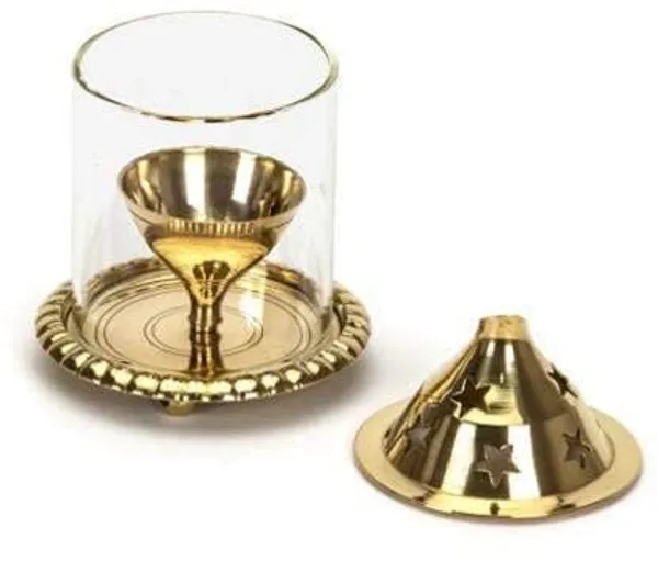 A_S_Ventures_Akhand_Diya_With_Borosilicate_Glass_Cover_For_Diwali_Puja_Diwali_Gift_Puja_Ghar_Festivals_Height_12_6cm_Medium_Golden