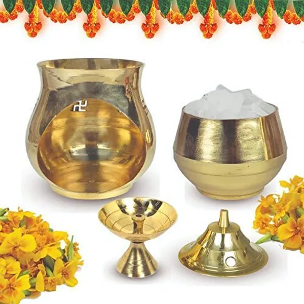 Brass_Camphor_Diffuser_Magic_Lamp_Kapoor_Daani_Dhoop_Dani_Incense_Burner_Oil_Diffuser_With_Brass_Diya_Useful_For_Loban_Bakhoor_Oudh_Agarbatti_Burner_Aroma_Lamp_Oil_Burner_With_Diya