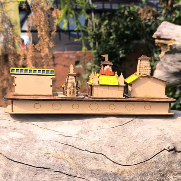 A_S_Ventures_Wooden_3d_Char_Dham_Model_Of_Yamnotri_Gangotri_Kedarnath_Badrinath_Dham_Mandir_Temple_3d_Wall_Hanging_Model_Char_Dham_Yatra_For_Office_Home_Temple_Gift