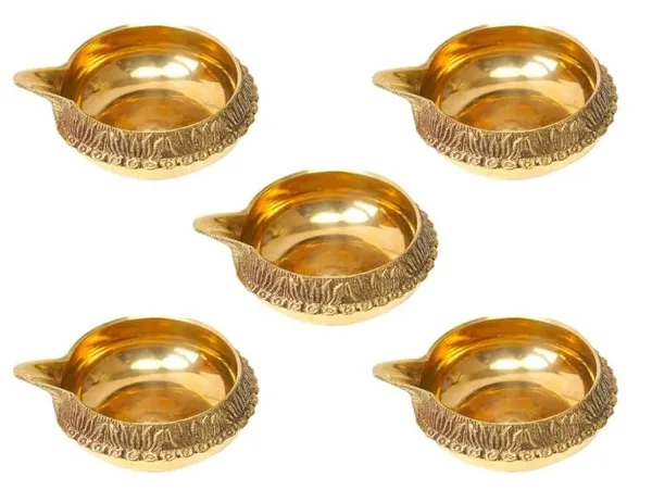 A_S_Ventures_Kuber_Brass_Diya_For_Puja_Set_Of_5_Akhand_Diya_For_Puja_Heavy_Base_Aarti_Diya_Deepak_For_Pooja_Diwali_Gift_Item_Home_Temple_Decor