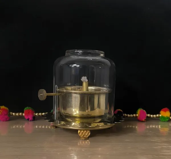 The_Himalayan_River_Golden_Brass_Akhand_Diya_With_Adjustable_Bati_4_Inches_Long_Lasting_Deepam_Jyot_Diya_For_Pooja_Temple_Use_Stay_Lit_For_48_Hours_Wick_Included_180_Ml_Capacity